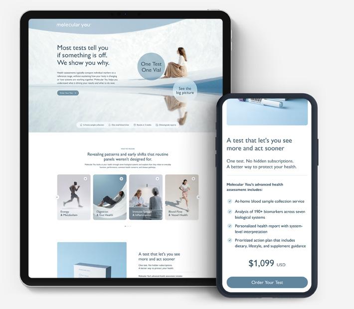 Tablet And Phone Showing Molecular You Landing Page