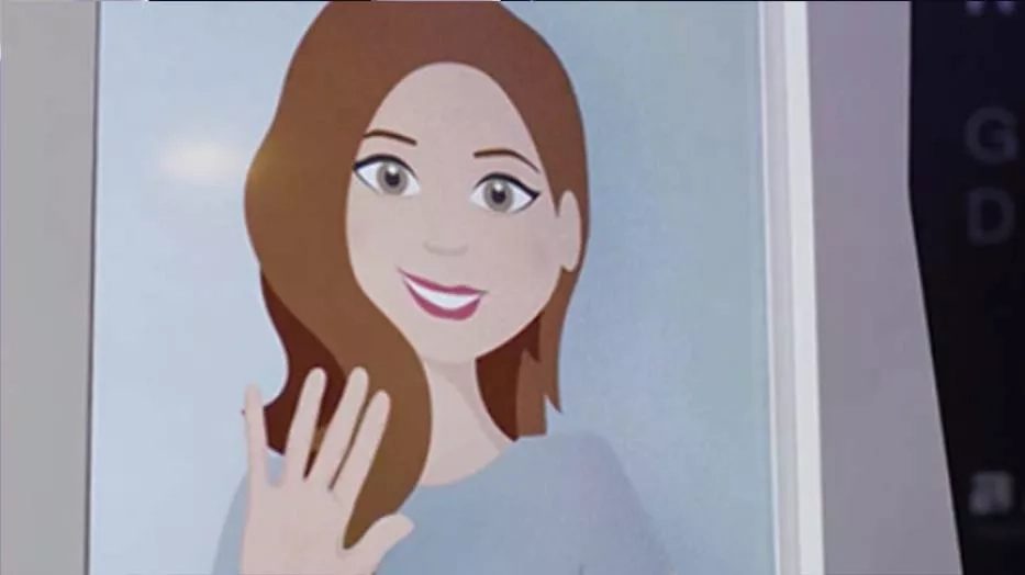 Display showing Elsa the virtual assistant