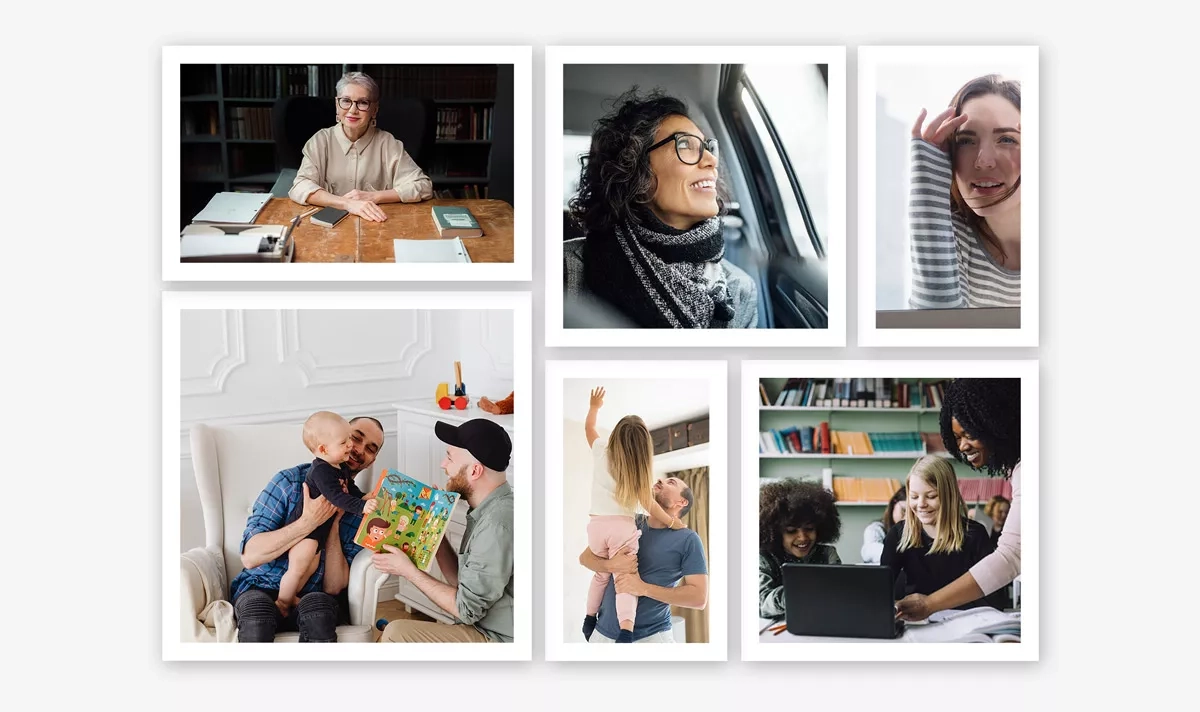 Photocollage of images of the brand Decos