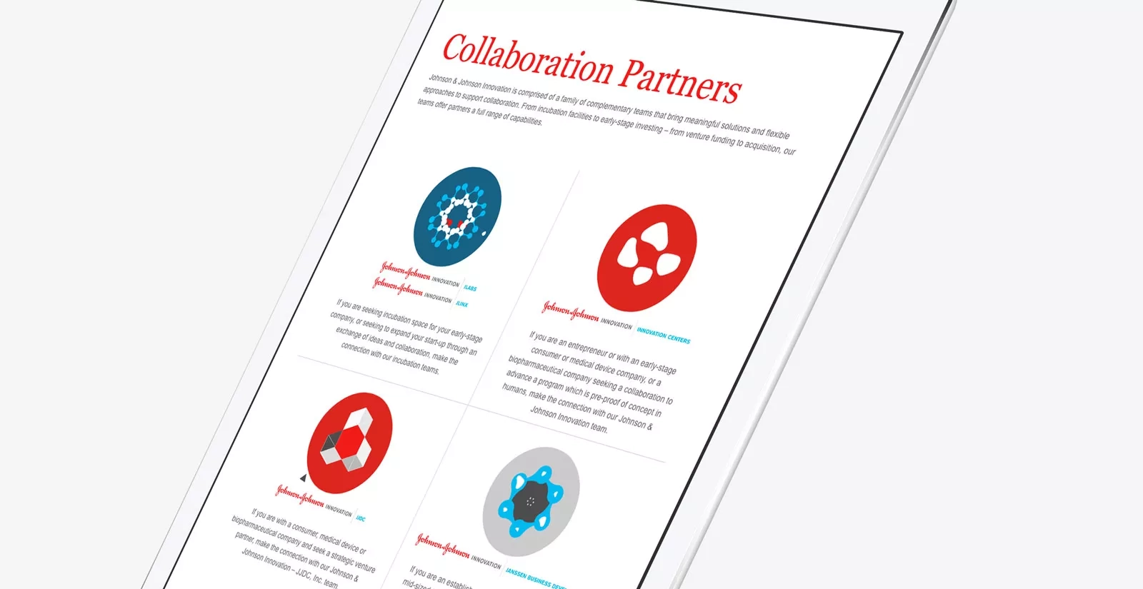 Johnson and Johnson Innovation - Website