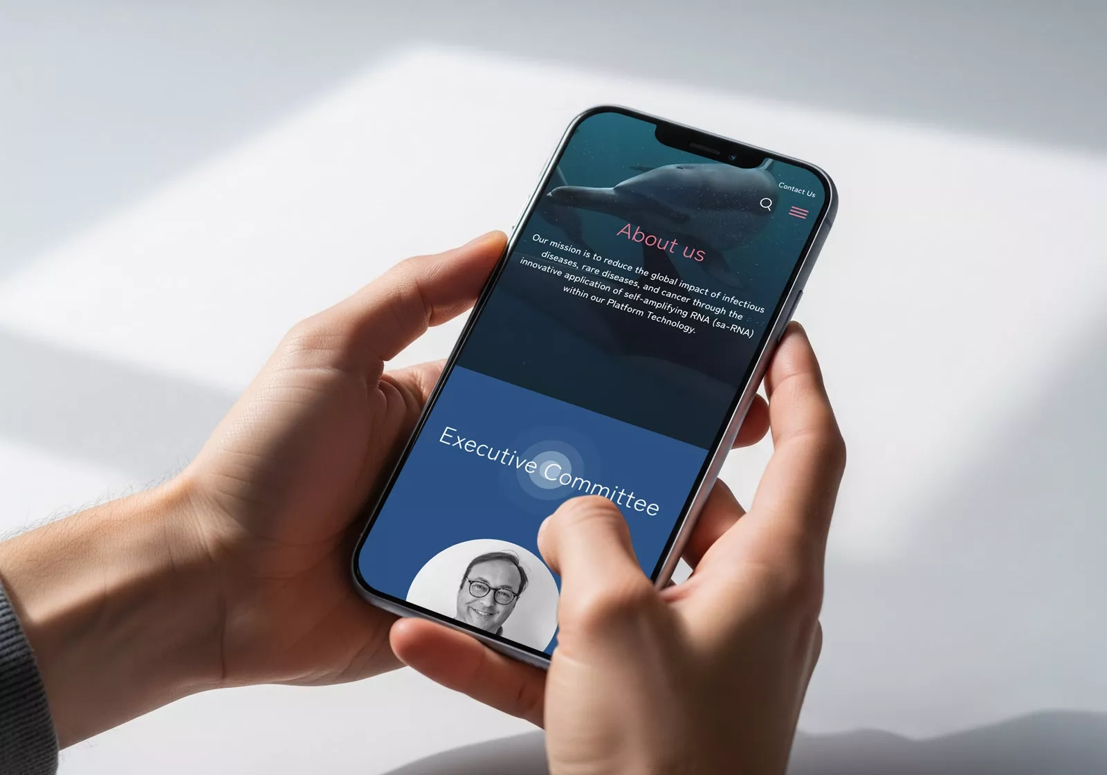 Ziphius - Rebranding and website - Mobile website mockup